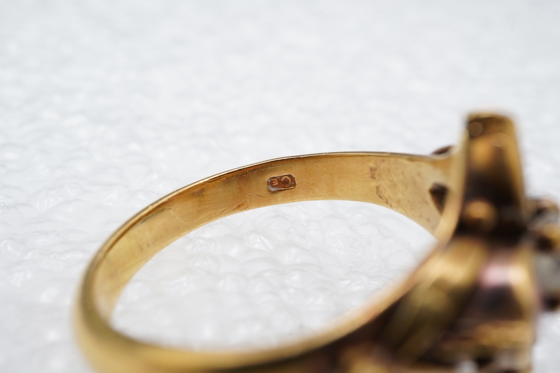 A pink tourmaline and diamond ring, circa 1988